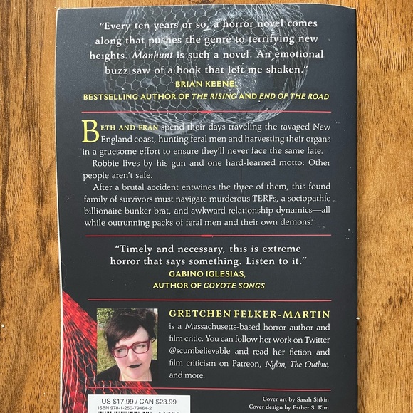 Paperback book Manhunt Gretchen Felker-Martin first edition 2022 - Picture 2 of 2